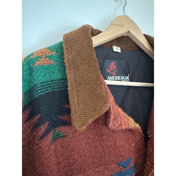 Vintage American Jac Southwestern Aztec Print Duffle Coat - XL - Picture 7 of 11
